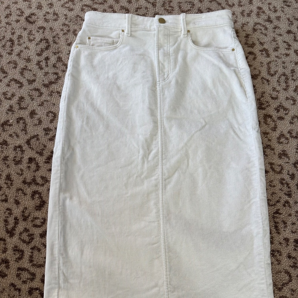 Winter White Corduroy Skirt